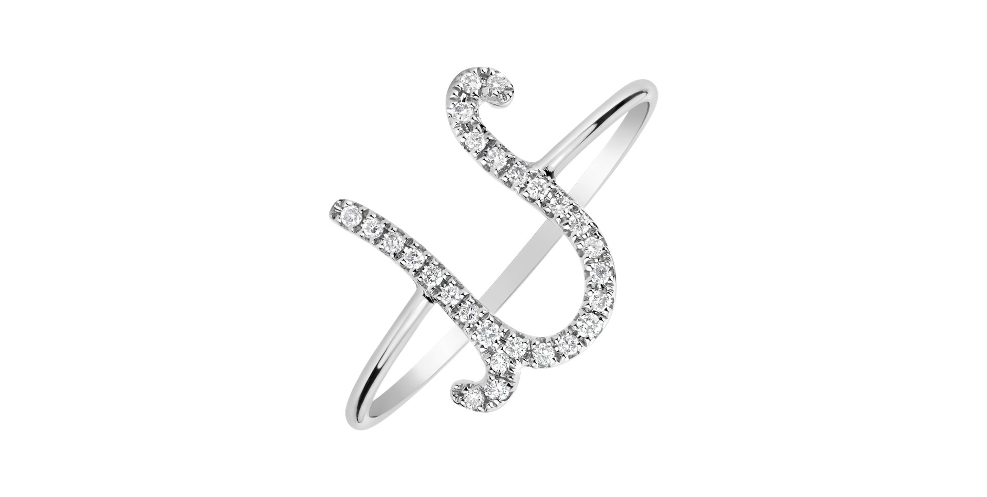 Diamond ring Curly Glittery U
