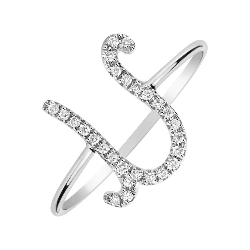 Diamond ring Curly Glittery U