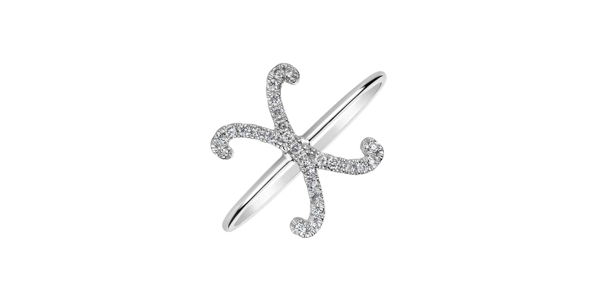 Diamond ring Curly Glittery X