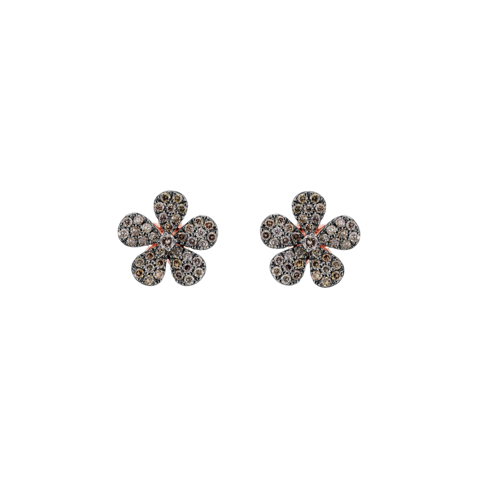 Earrings with brown diamonds Miss Daisy