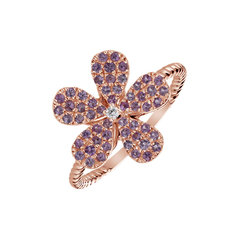 Diamond ring with Sapphire Flower Caress