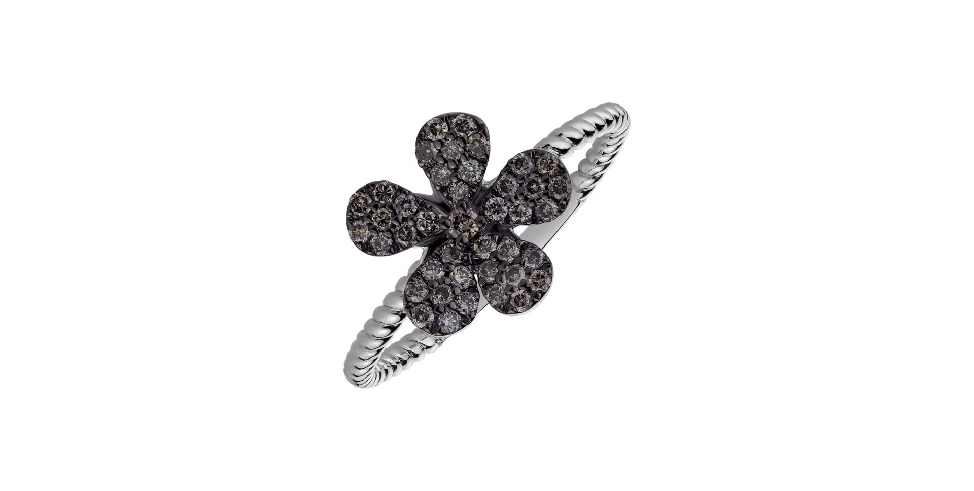 Ring with brown diamonds Sun Daisy