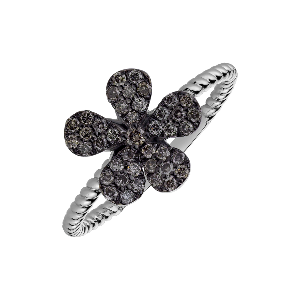 Ring with brown diamonds Sun Daisy