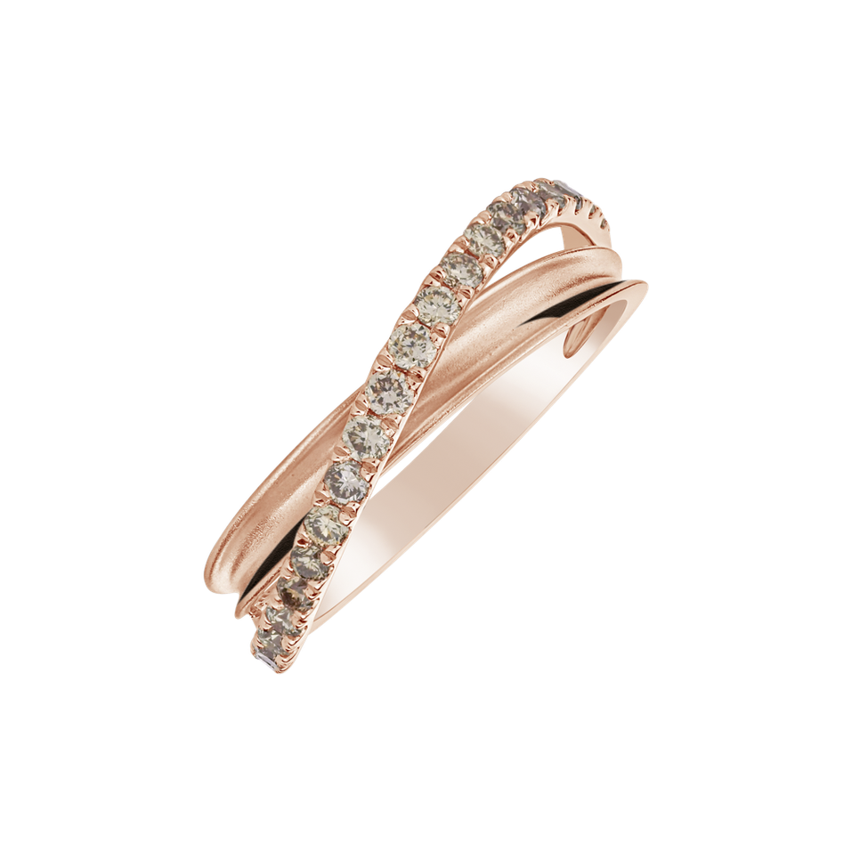 Ring with brown diamonds Ribbon Passion