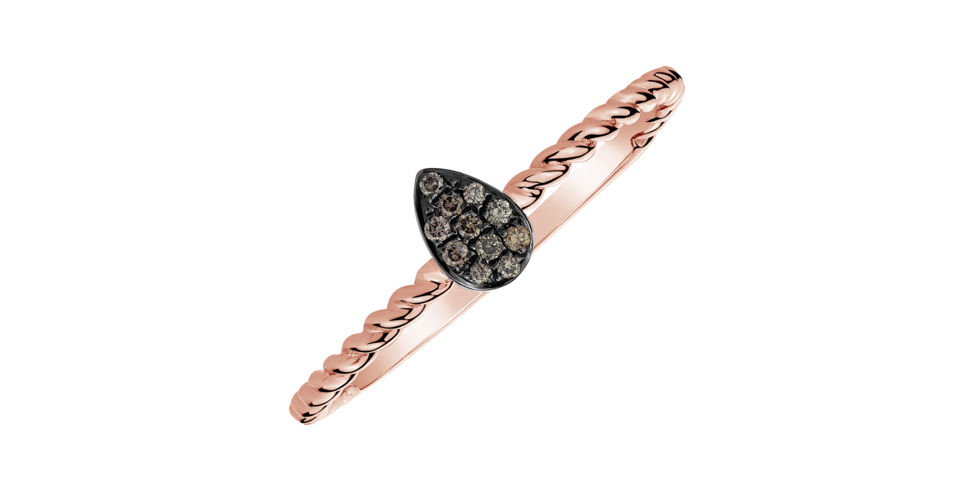 Ring with brown diamonds Endless Drop