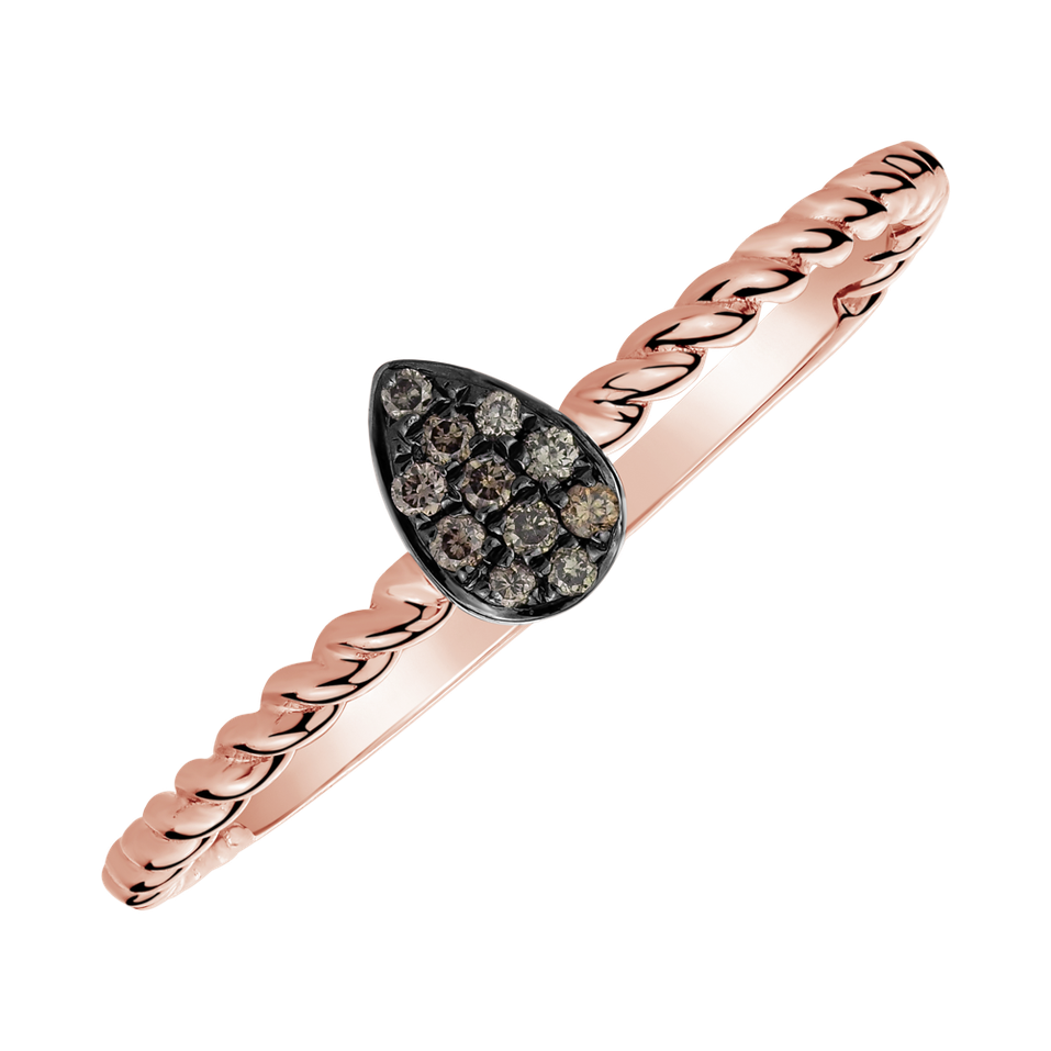 Ring with brown diamonds Endless Drop