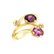 Diamond ring with Topaz and Rhodolite Magic Flower2