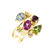 Diamond ring with Rhodolite, Peridote and Topaz Floy2