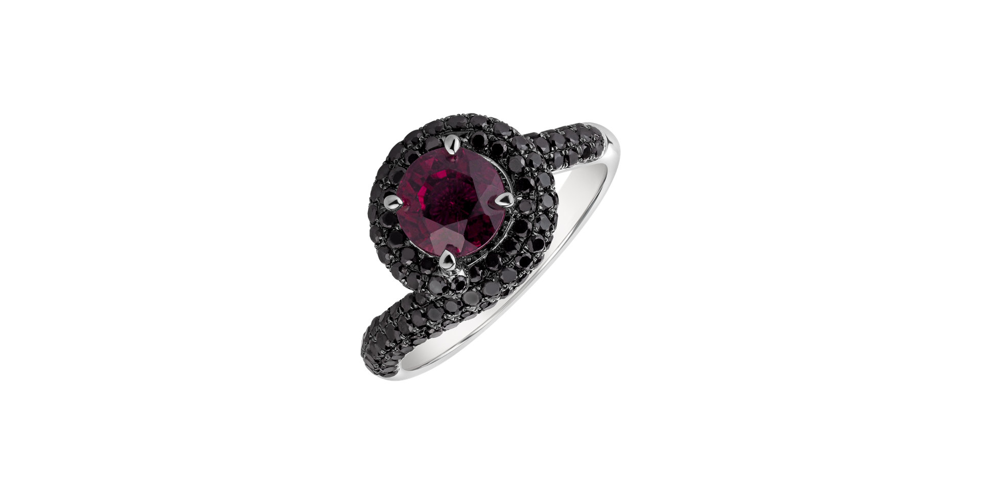 Ring with black diamonds and Tourmalíne Chandler