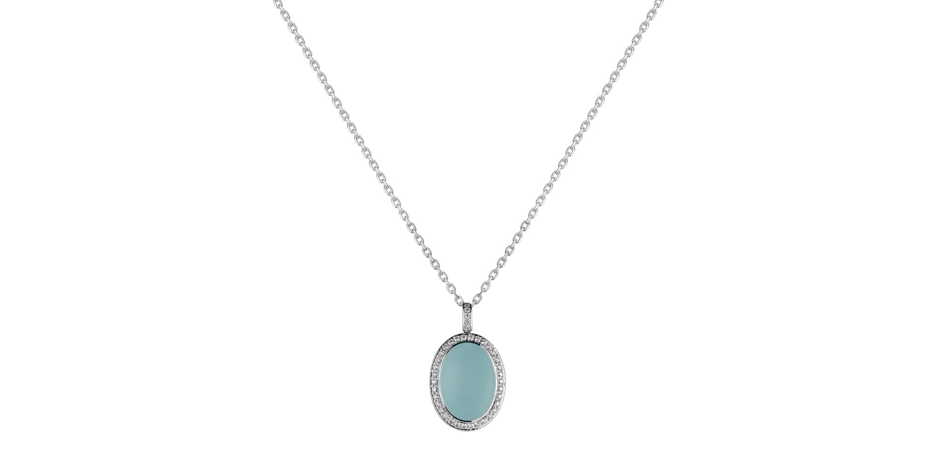 Diamond pendant with Chalcedony Gem Sparkle