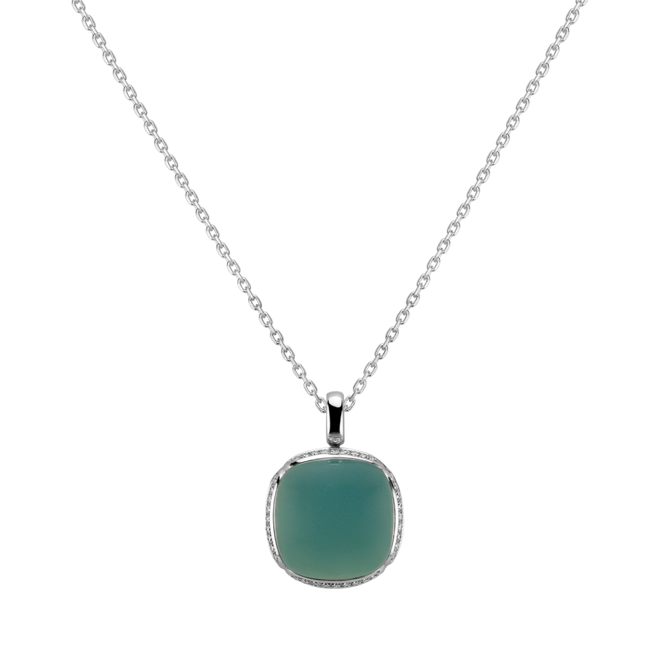 Diamond pendant with Chalcedony Charming Blossom