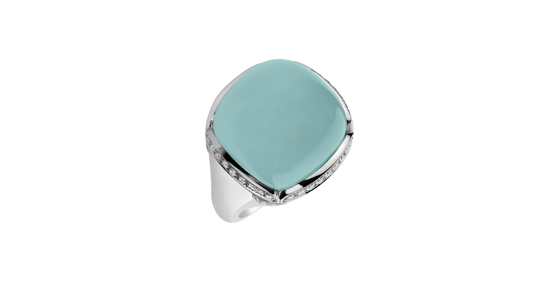 Diamond ring with Chalcedony Charming Blossom