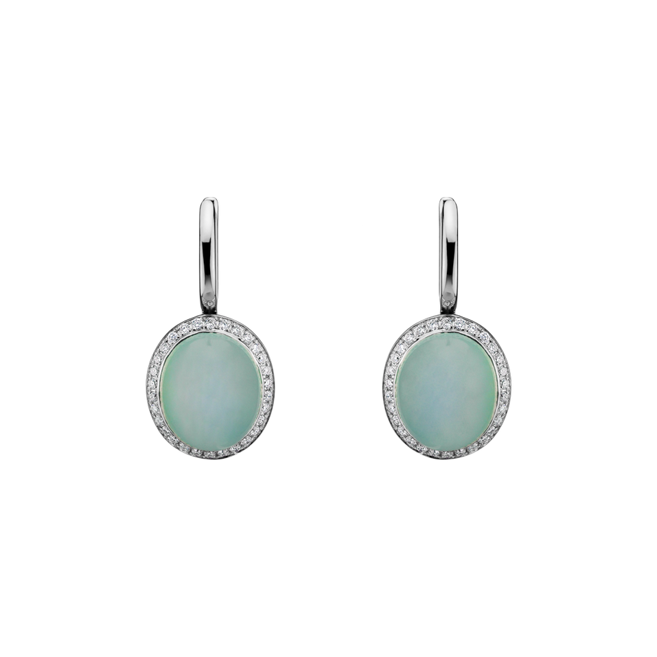 Diamond earrings with Chalcedony Magic Blossom