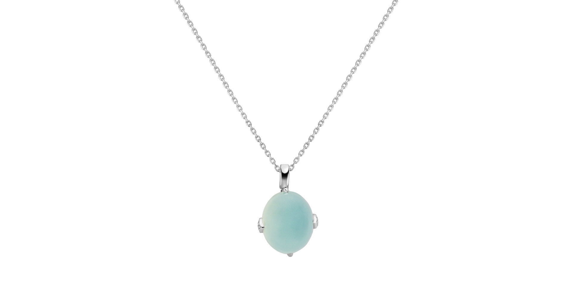 Diamond pendant with Chalcedony Drop Blossom