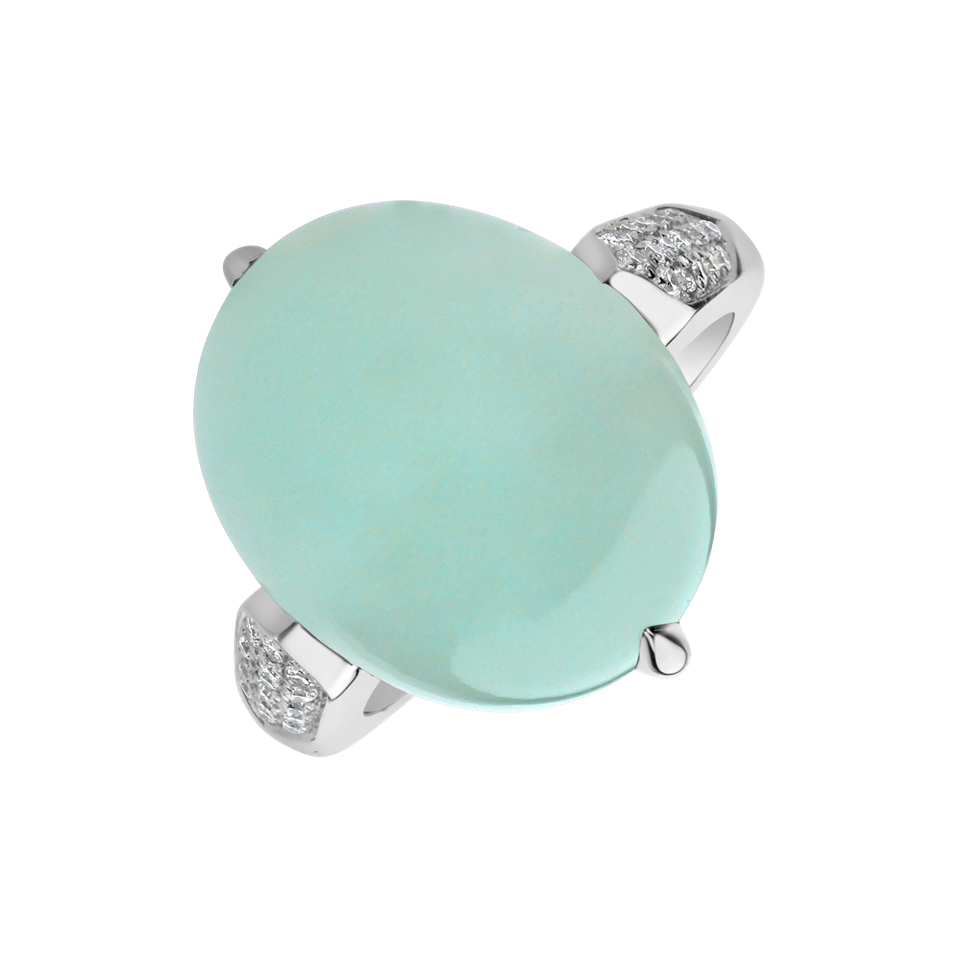 Diamond ring with Chalcedony Drop Blossom