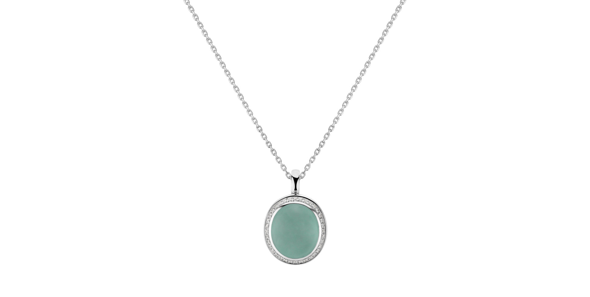 Diamond pendant with Chalcedony Princess Oceanela