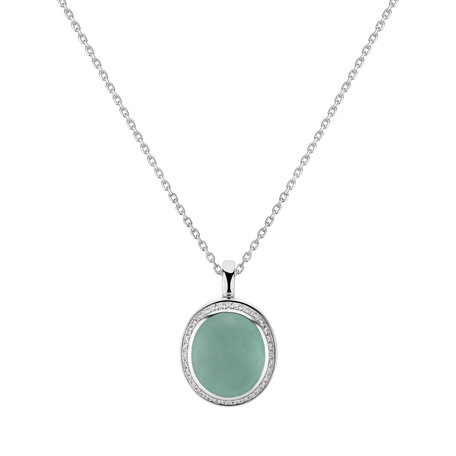 Diamond pendant with Chalcedony Princess Oceanela