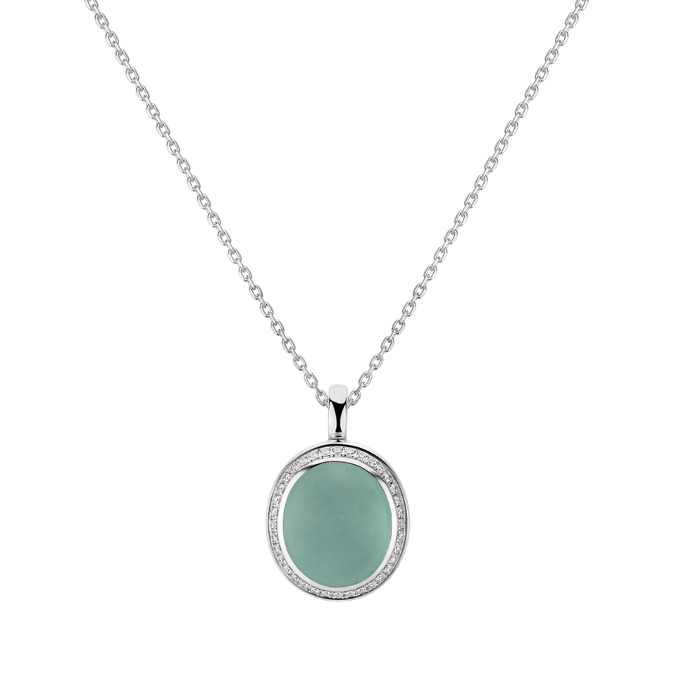 Diamond pendant with Chalcedony Princess Oceanela