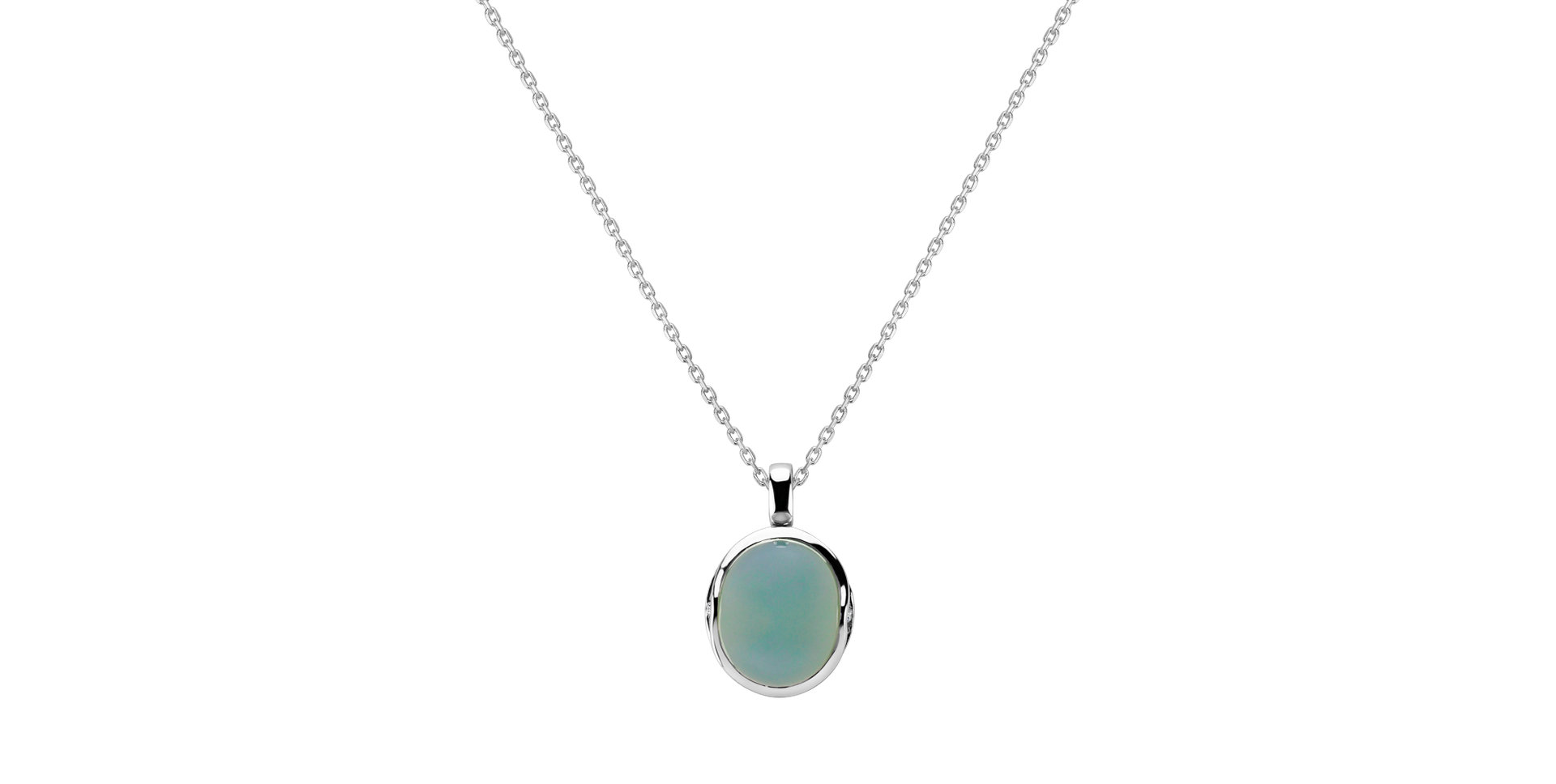 Diamond pendant with Chalcedony Fairytale Drop