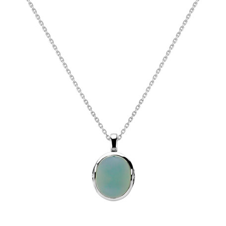 Diamond pendant with Chalcedony Fairytale Drop