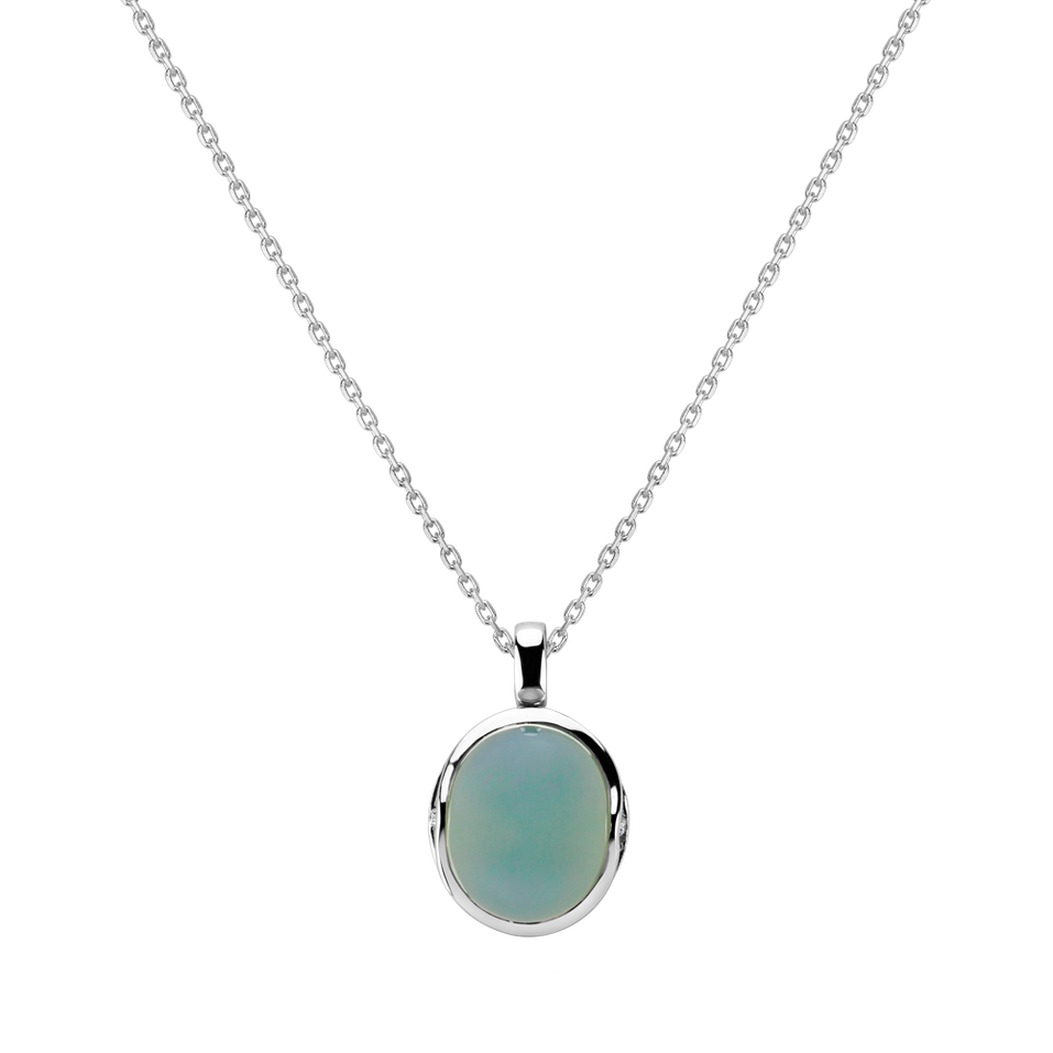 Diamond pendant with Chalcedony Fairytale Drop