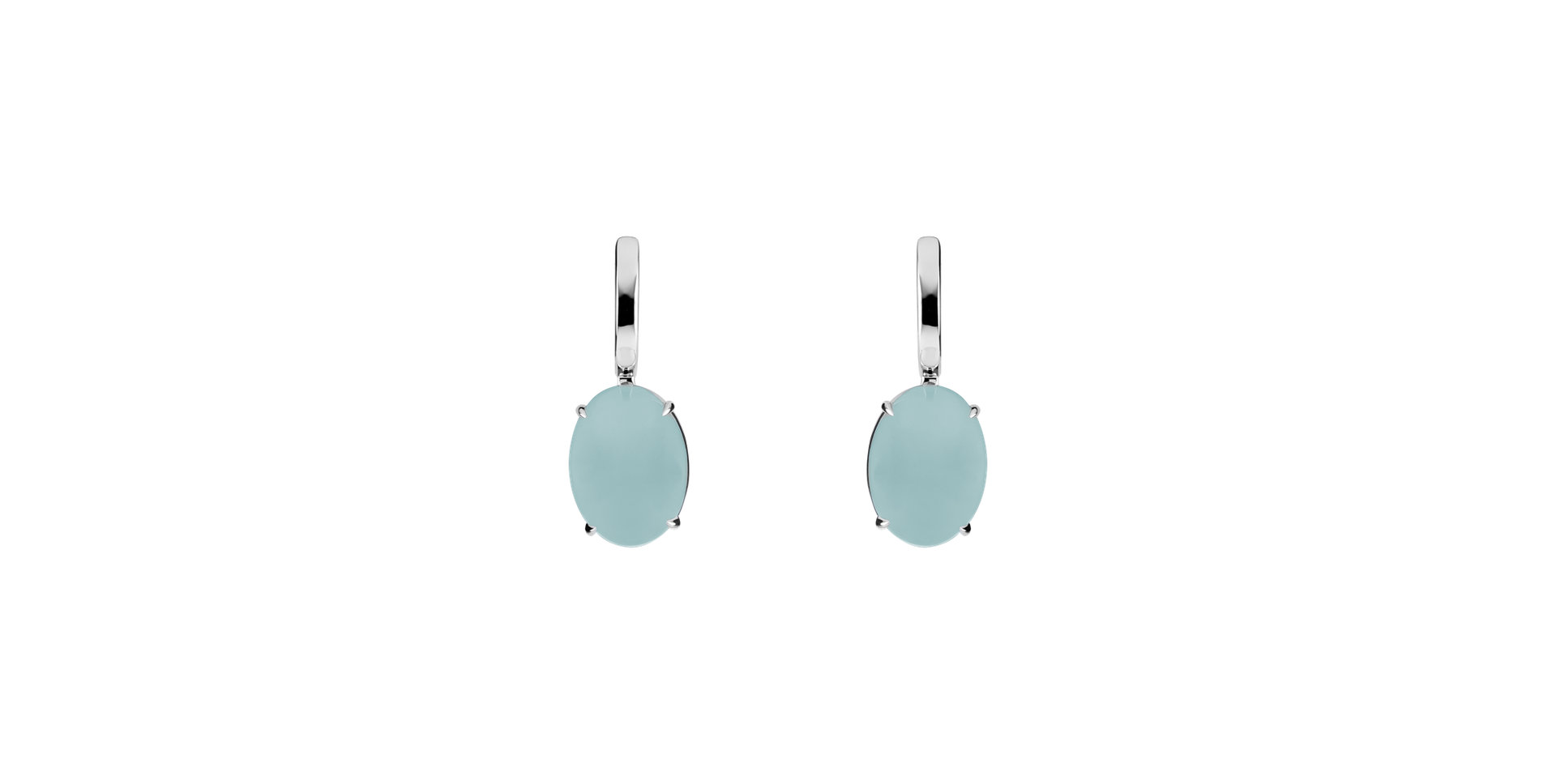 Earrings with Chalcedony Blossom Gem