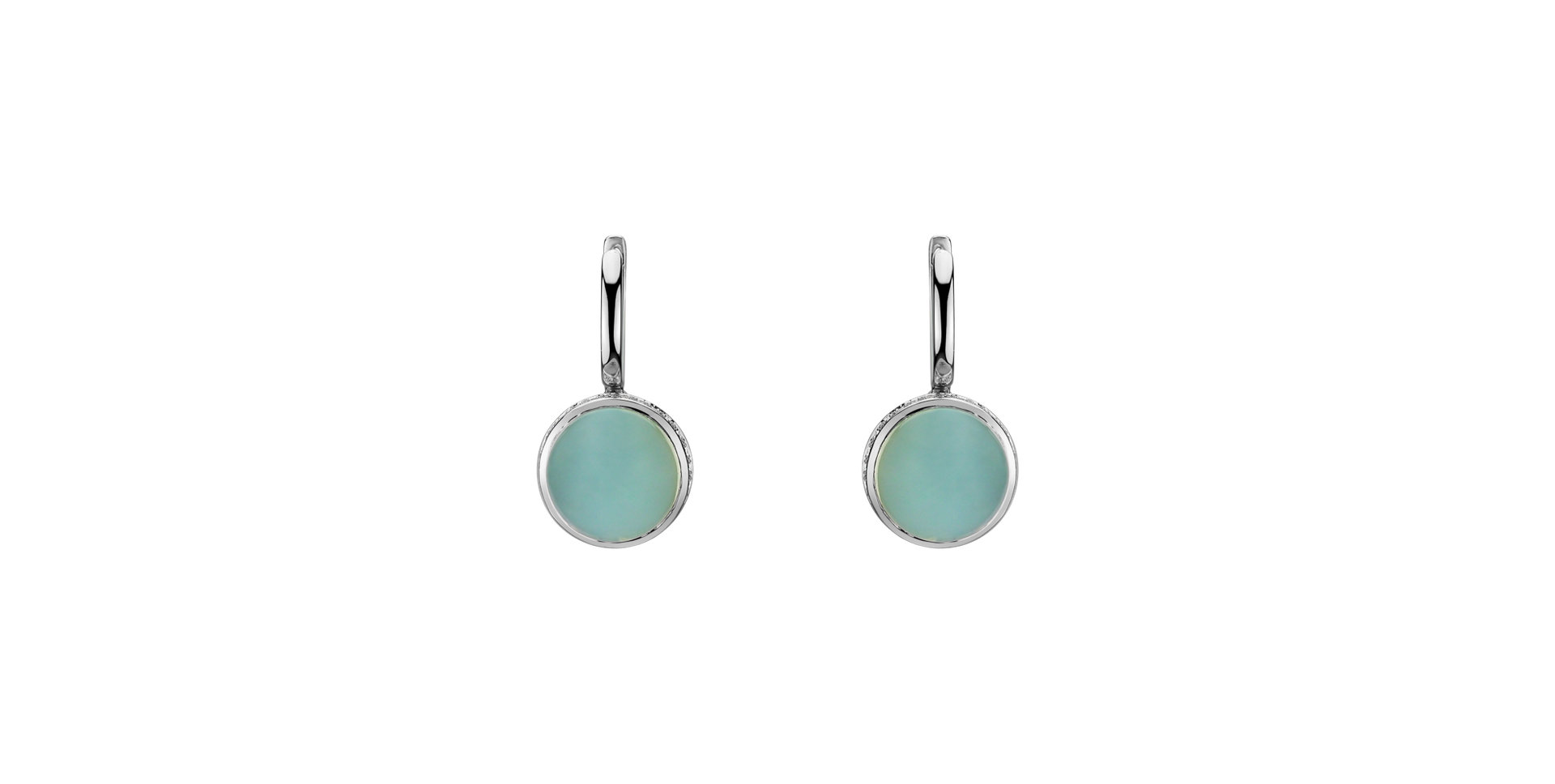 Diamond earrings with Chalcedony Mellow Blossom