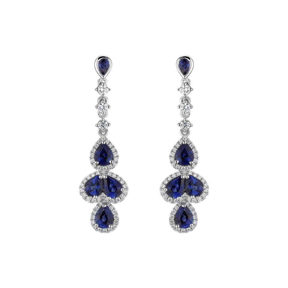 Diamond earrings and Sapphire Noble Dream
