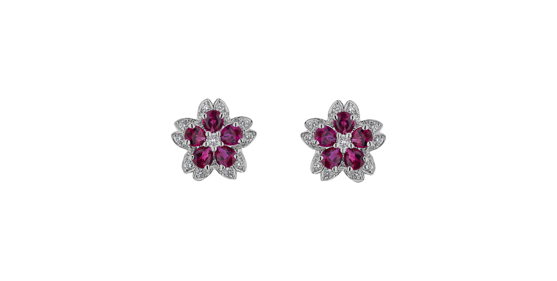 Diamond earrings and Ruby Lovely Pleasure