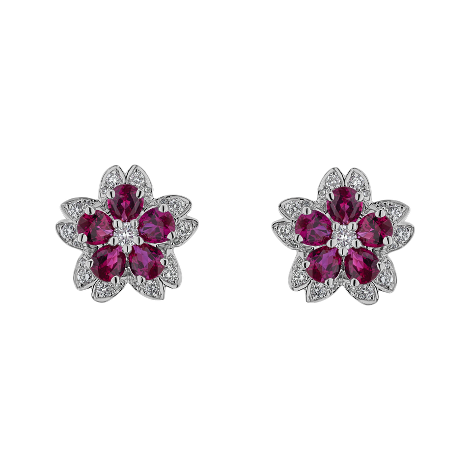 Diamond earrings and Ruby Lovely Pleasure