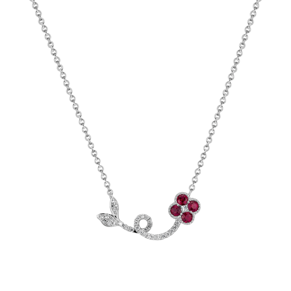 Diamond necklace with Ruby Aimer