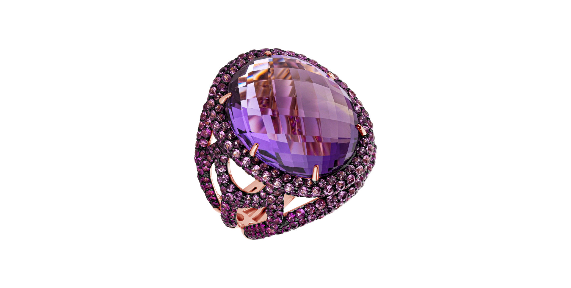 Ring with Amethyst and Sapphire Dream Temptation