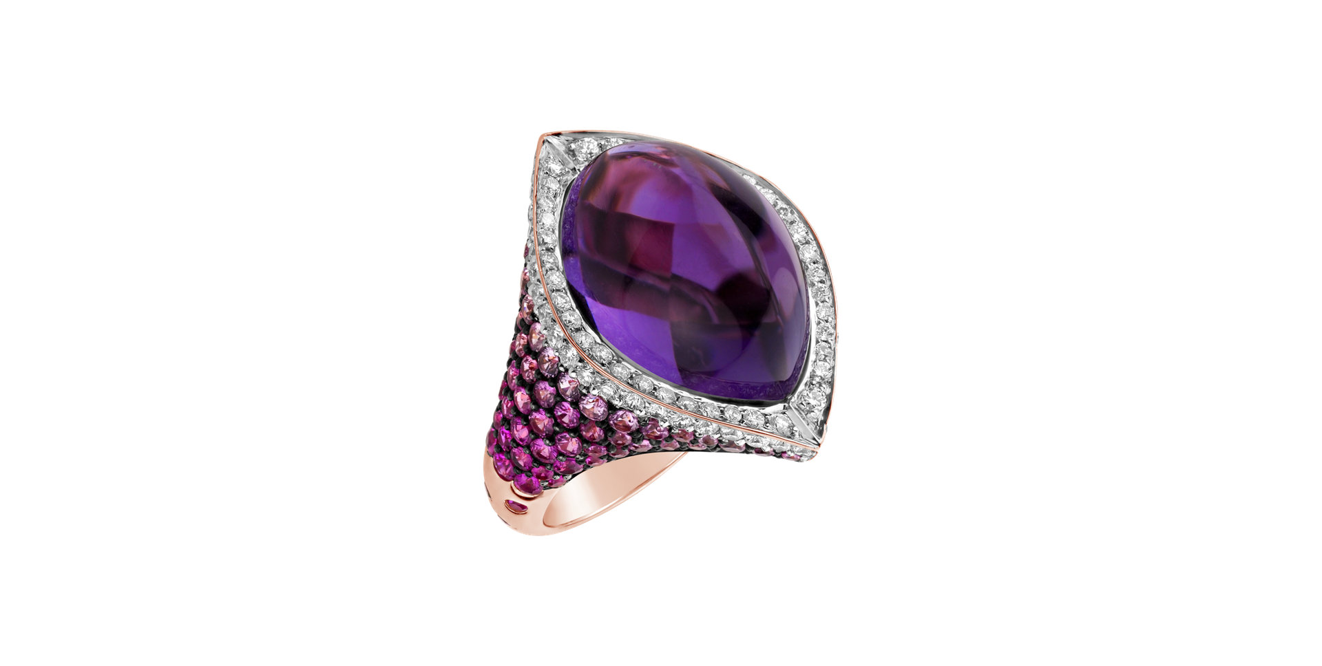 Diamond ring with Amethyst and Sapphire Dream Jewel