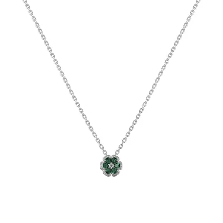 Diamond pendant with Emerald Emerald Lady