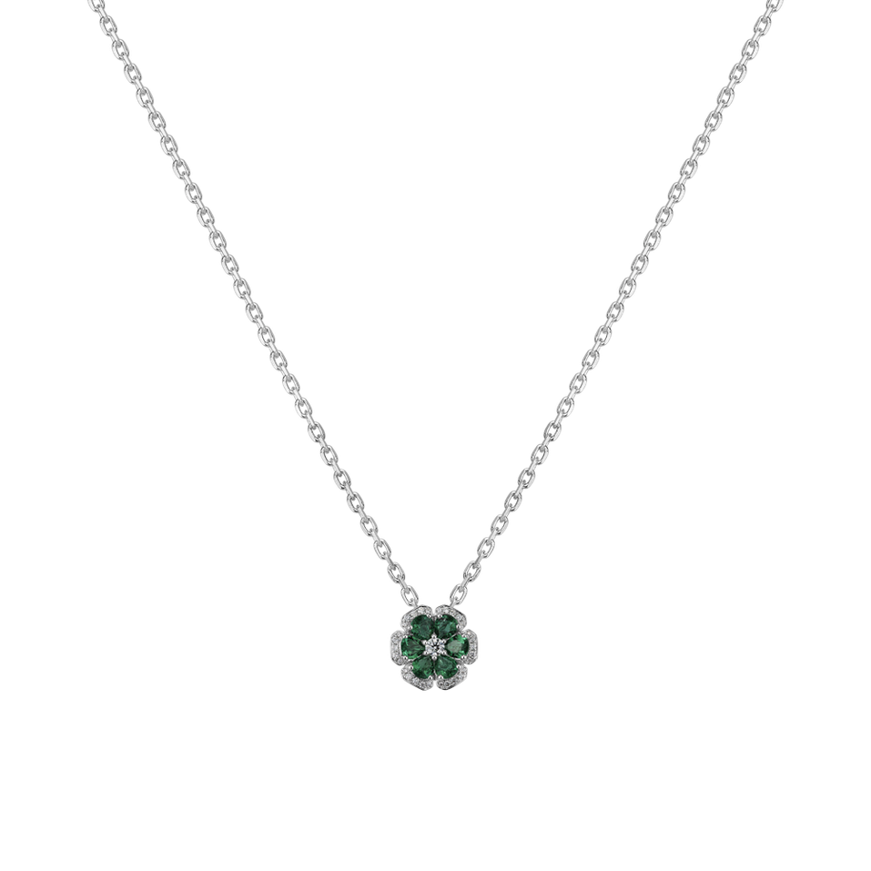 Diamond pendant with Emerald Emerald Lady