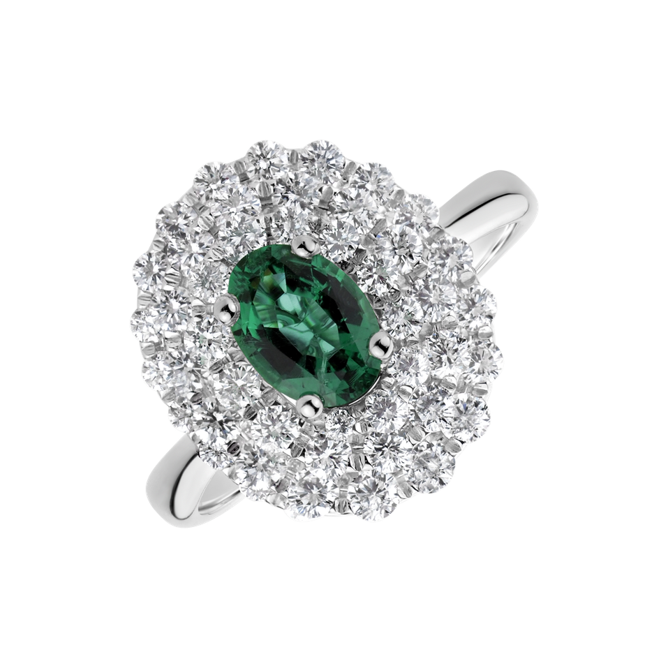 Diamond ring with Emerald Sindragosa