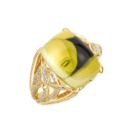 Diamond ring with Quartz Fascinating Ladyship