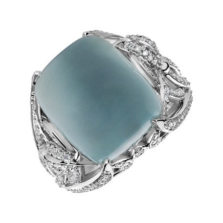 Diamond ring with Aquamarine Fascinating Ladyship