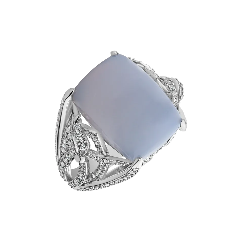 Diamond ring with Chalcedony Fascinating Ladyship