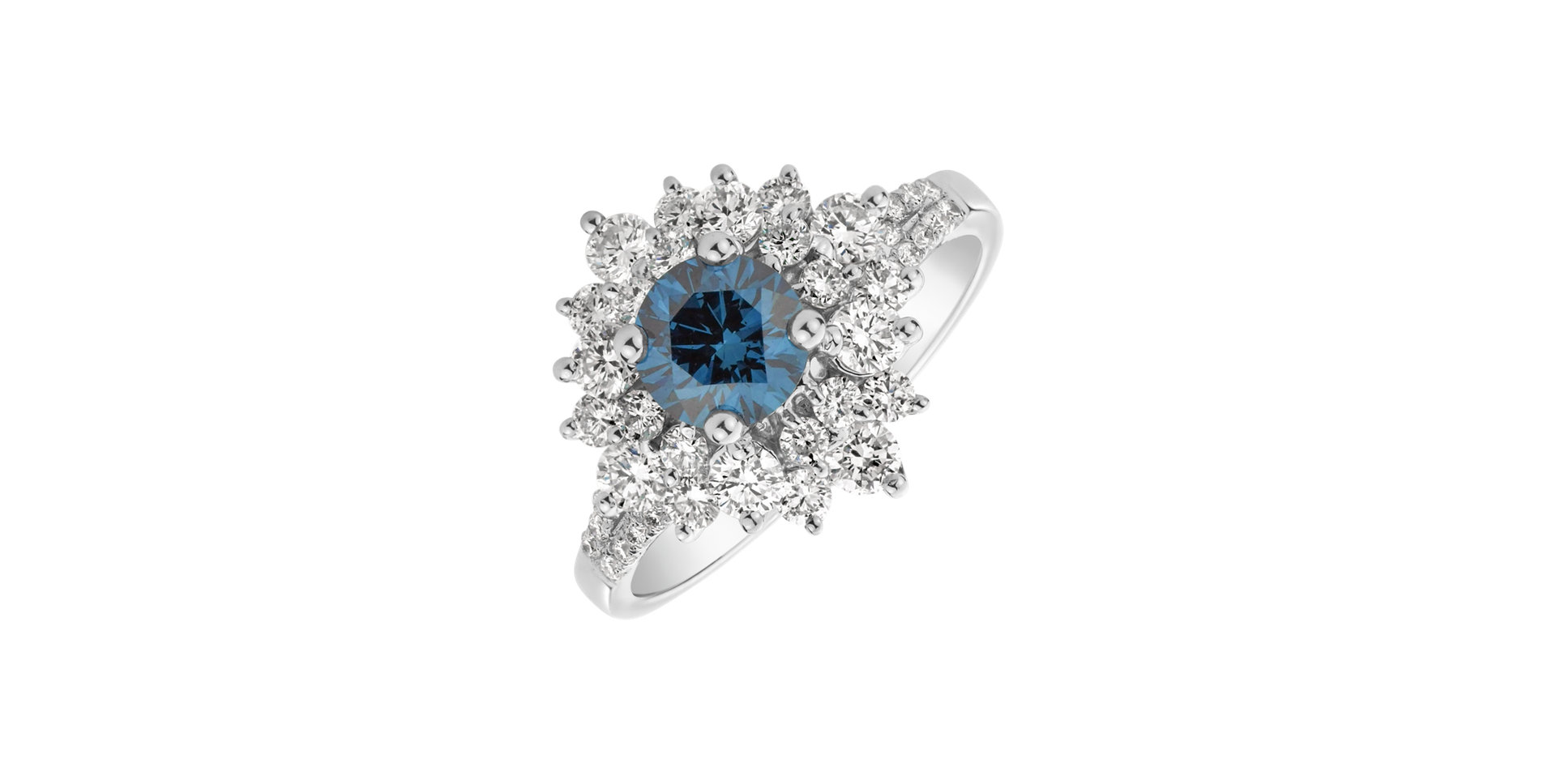 Ring with blue diamonds and white diamonds Blue Bliss