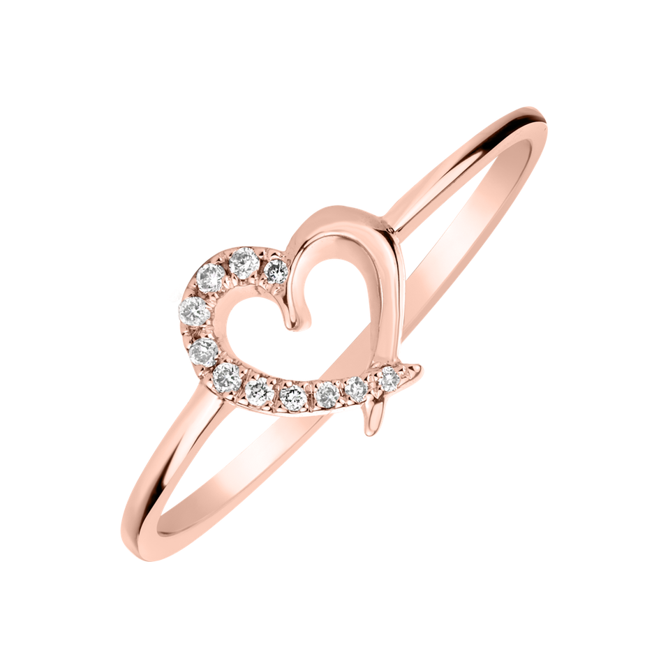 Diamond ring Sparkling Heart