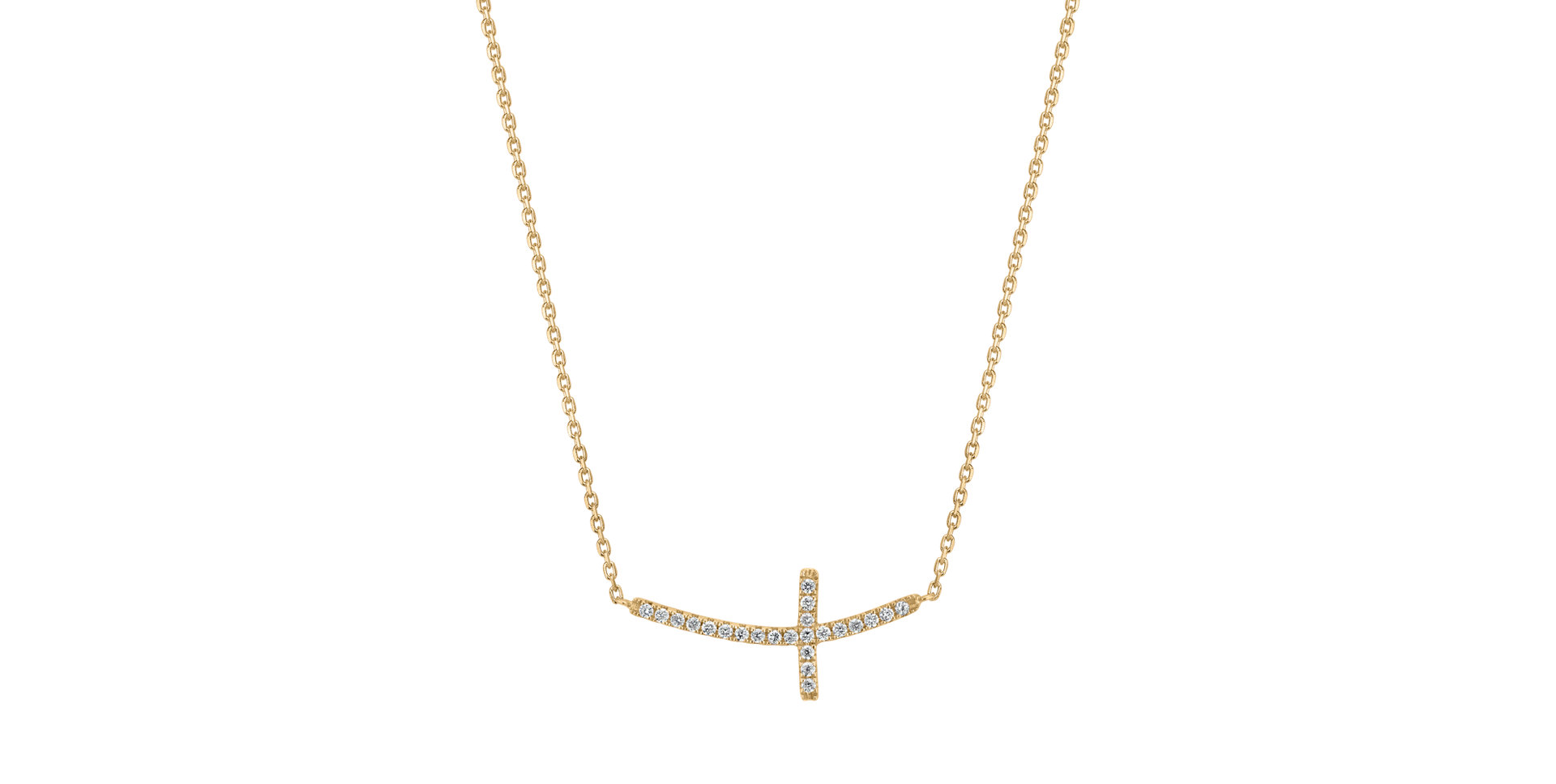 Diamond necklace Glossy Cross
