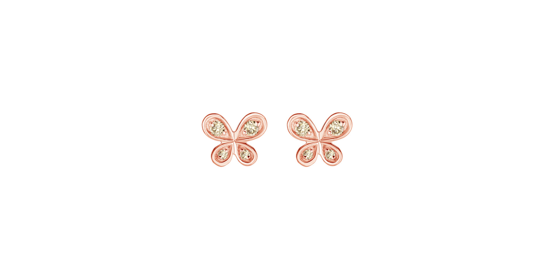 Earrings with brown diamonds Butterfly