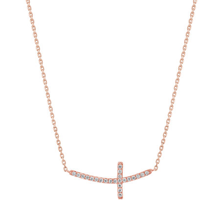 Diamond necklace Glossy Cross