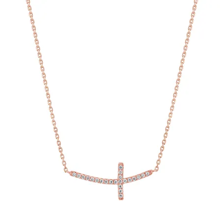 Diamond necklace Glossy Cross