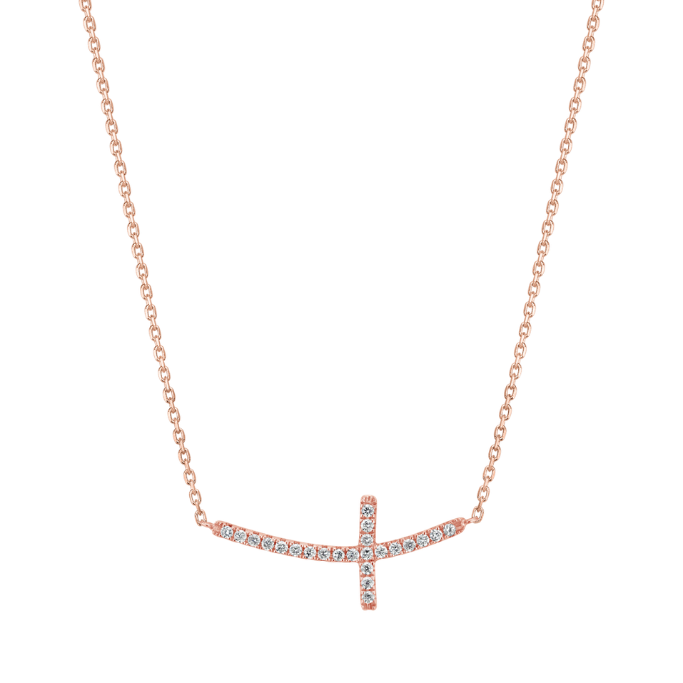 Diamond necklace Glossy Cross