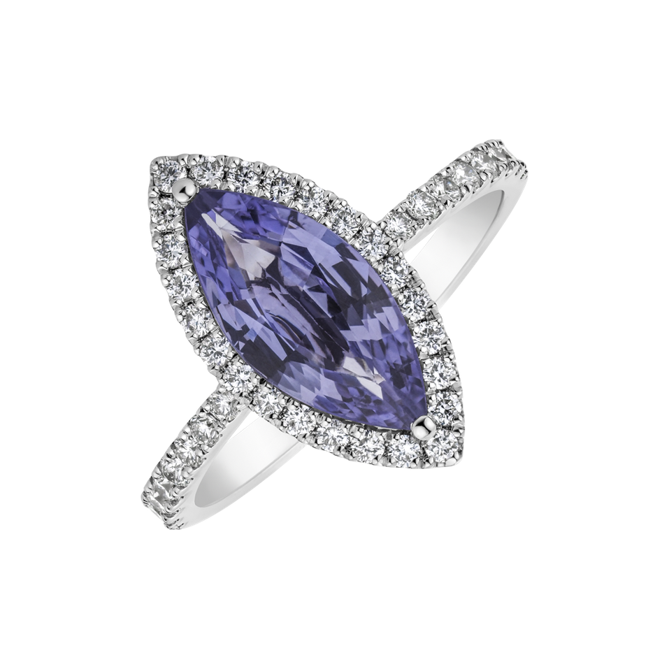 Diamond ring with Sapphire Charming Night
