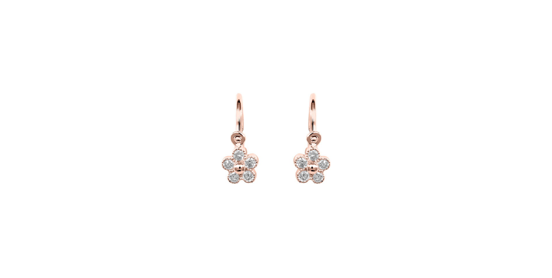 Children's diamond earrings Diamond Flower