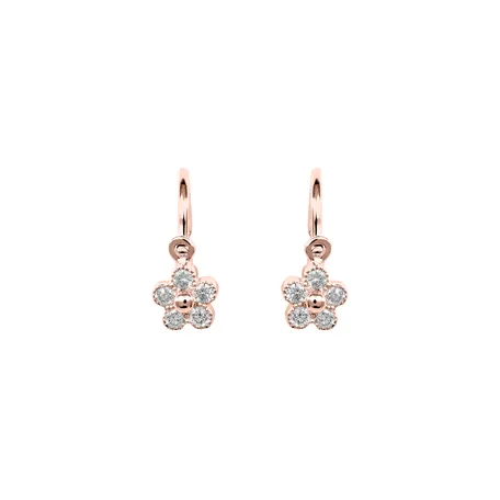 Children's diamond earrings Diamond Flower