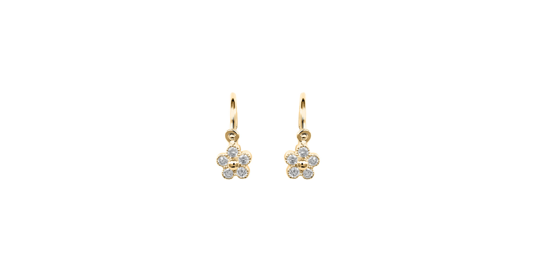 Children's diamond earrings Diamond Flower